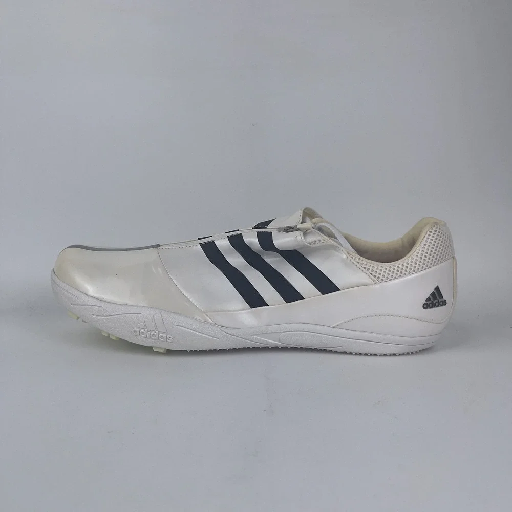 Adidas LJ Track and Field Shoes Men's 14.5 Beige White Zip Up 915399 with Spikes